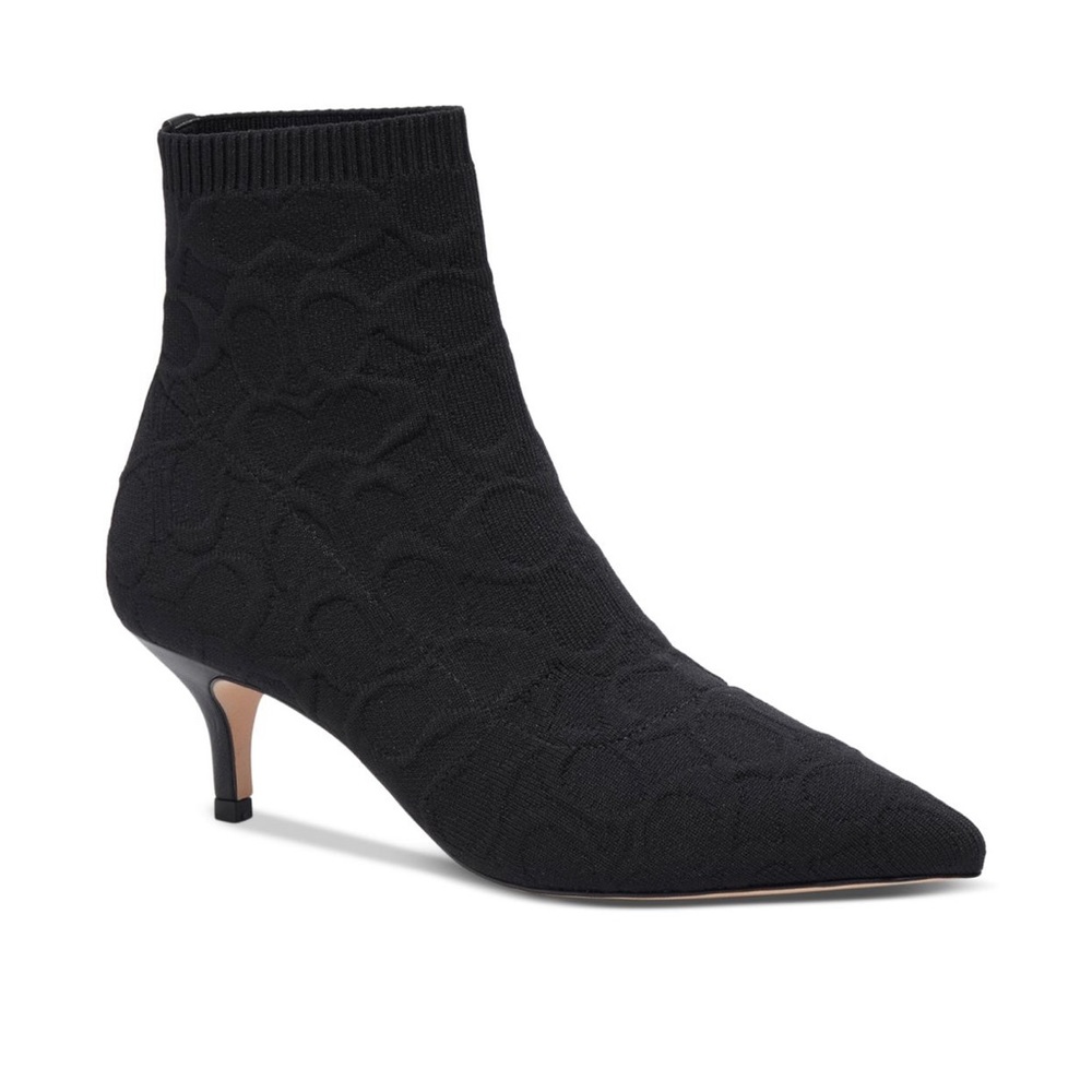 NIB COACH Women’s JADE Knit Pointed Toe Mid Heel Booties
